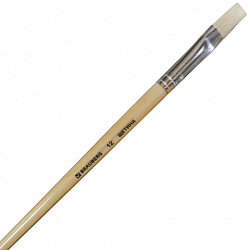 КИСТЬ Щетина плоская № 12 200204 (BRAUBERG) (30)
