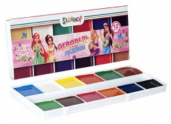 КРАСКИ  SILWERHOFF аквар.медов.  "PRINCESS", 12цв., б/к, кор/к