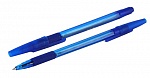 Ручка шариковая BASIC синяя, 0,7мм, с резин. держателем, полупрозрачный корпус 026062-02 (50)