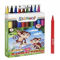 Фломастеры SILWERHOFF вент.колпачок, "ЗАНЗИБАР" 18цв.,  карт. европодвес (24)