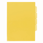 Папка-уголок жесткая inФОРМАТ 4 отделения, 150мкм желтый  пластик (10)   