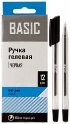 Ручка гелев. SILWERHOFF "Basic" черная, 0,5мм, трехгранный прозрачный корпус 016022-01 (12)