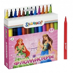 Фломастеры SILWERHOFF вент.колпачок, "PRINCESS" 24цв.,полипропил.корпус, карт.европод 